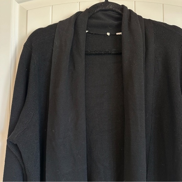 Long black long sleeve classic open front cardigan women's XL - Picture 5 of 8